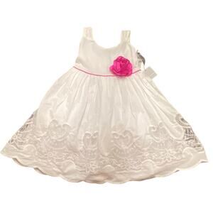 NWT Tahari Toddler Girls White Lace Party Dress 3T Floral Embroidered Wedding